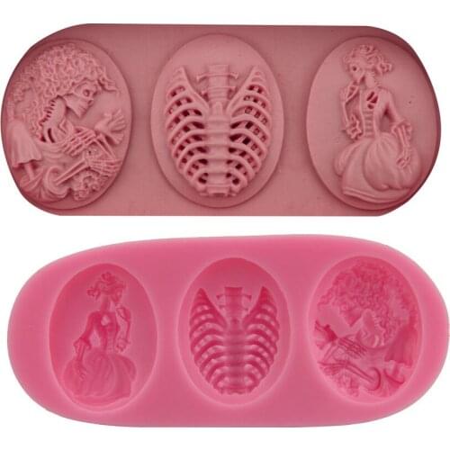 Silicone Mold 3D Skeleton Girl Cake Mold Fondant Chocolate Molds Cake Decorating Tools Halloween party supplies