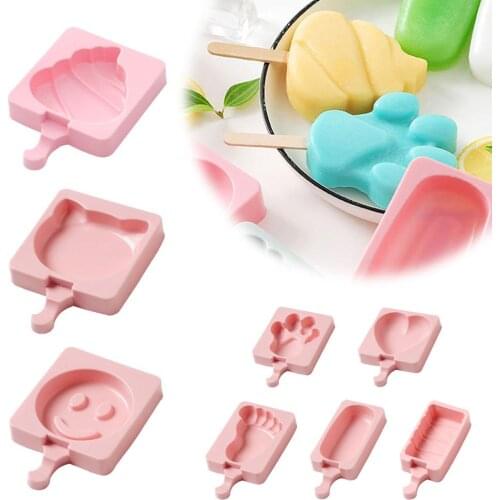 Silicone Ice Cream Mold Diy Handmade Homemade Ice Cream Ice-Lolly Making Tool Kitchen Accessories 8 Shapes Ice Cream Party