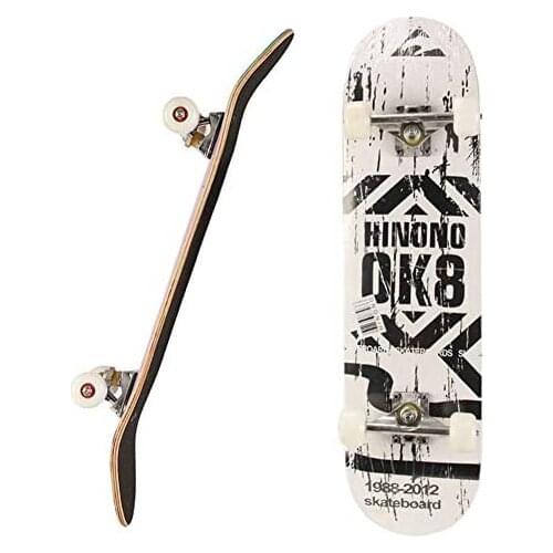 Skateboard 31" Standard Skateboard, 7-Layer Hard Maple Board and ABEC-7 Bearings, Suitable for Teenagers, Children and Beginners