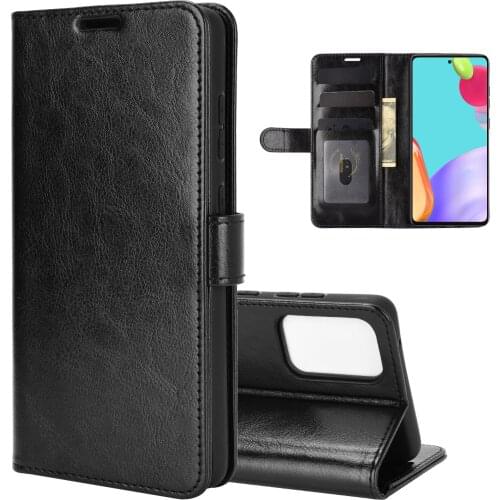SM-A526B Case for Samsung Galaxy A52 (5G) Cover Wallet Card Stent Book Style Faux Leather Flip Protect Black 52A A526 GalaxyA52
