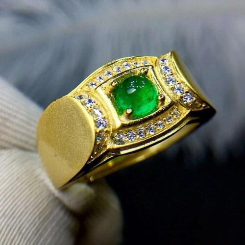 Natural And Real emerald ring luxury ring For Woman Free shipping 925 sterling silver Fine jewelry