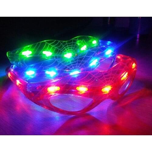 Led party glasses 9 lights spider web light glasses flash glasses holiday party dance party Halloween