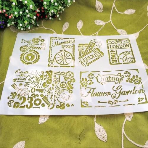 21*29.5cm Brand label scrapbook stencils spray plastic mold shield DIY cake hollow Embellishment printing lace ruler Easter