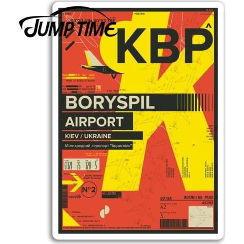 Jump Time for Boryspil Airport Vinyl Stickers Ukraine Travel Sticker Luggage Waterproof Accessories Car Bumper Window Decal