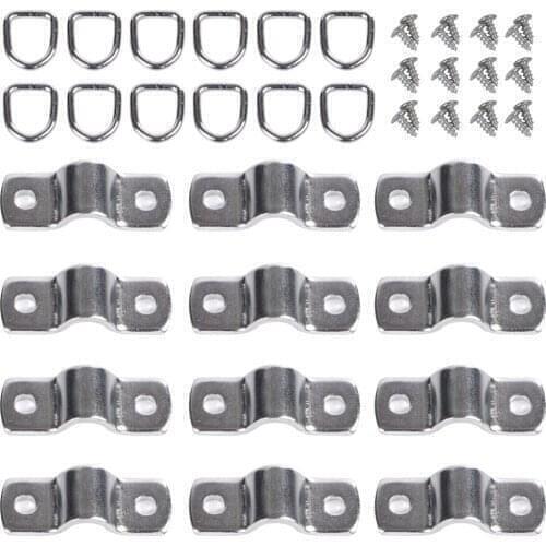 12Pcs D-Ring Tie Downs Anchors Hooks Lashing Rings Surface Floor Mount Tie Down Ring for Loads on Trailers Trucks RV Campers Van