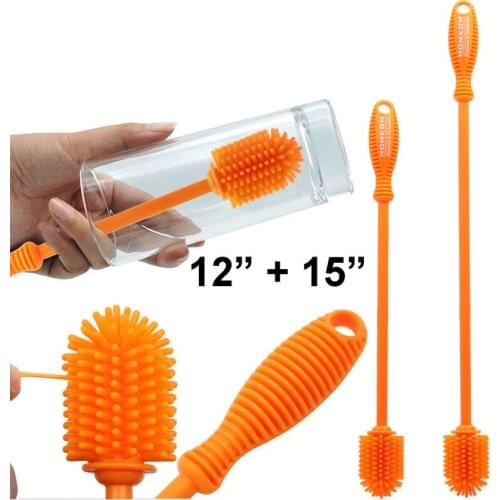 360 Degree Kitchen Cleaning Brush Silicone Washing Cleaning Tool Easy Bottle Cup Mug Brush Multifunction Long Handled Round