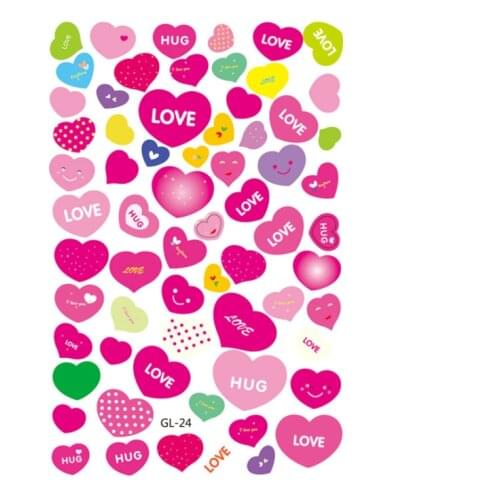 6pcs Lovely heart paper sticker diy photo album mobile decoration label sticker stationery diary sticker gift for kids