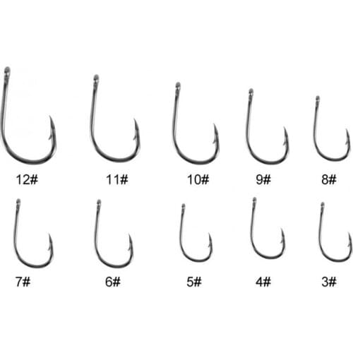 80 Pcs Fishing Sharpened Hooks With Box 10 Compartments Fish Tackle 3# 4# 5# 6# 7# 8# 9# 10# 11#12# 10 Sizes Fishing Tackle Hook