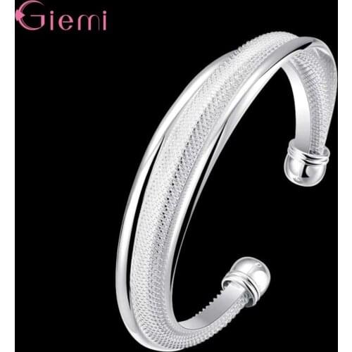 Hot Selling Original 925 Sterling Silver Bracelet Newest Women Fashion Jewelry Gift Elegant Opening Bangle For Women Girls