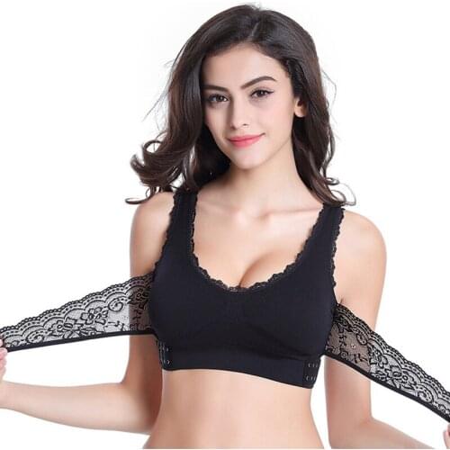 3pcs/set Push Up Bras for Women Lace Solid Color Cross Side Buckle Wireless Plus Size Women Sleep Sports Bra Dropshipping