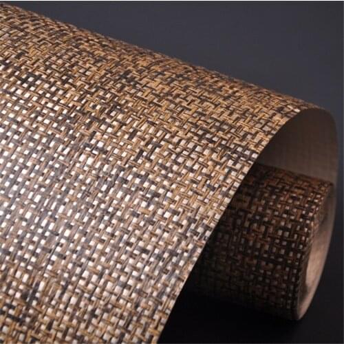 MY WIND Paper Weaving Lligth Gold Brown Texture Paper Weave Background Wall Covering Special Wallpaper