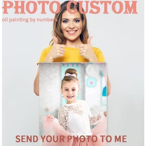 Photo Customized DIY Oil Paint Paintings By Numbers for portrait wedding family custom make diy on canvas custom digita