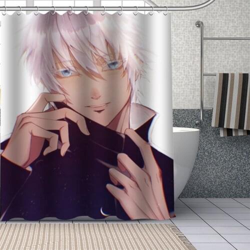 Hot Custom Anime Character Gojou Satoru Curtains Polyester Bathroom Waterproof Shower Curtain With Plastic Hooks More Size