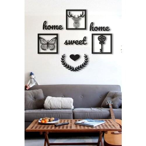 Home Sweet Home Wall Graffiti Set Writing Laser Cut MDF New Home Gift Living Room Decorations Wooden Graffiti