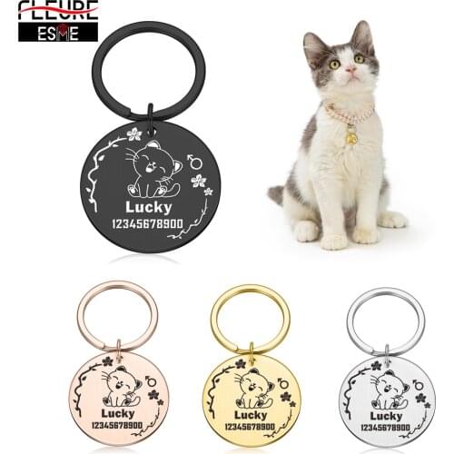 Pet Id Tag Customized Name Phone Number Cat Dog Original Puppy Collar Stainless Steel Personalized Baby Pet Tag Free Engraving
