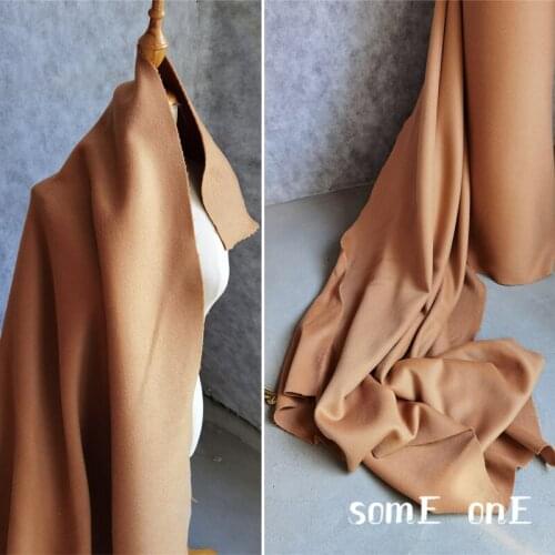 Sheeps Wool Fabric Classic camel Double-Face 98% wool DIY Autumn Winter Jacket Overcoat Outwear Designer Fabric 800g/meter