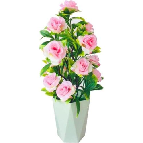 Hot Sale 50% Artificial Flower Plant Pot Vivid Color Non-fading Bonsai Office Garden Party Furniture Ornament Decor