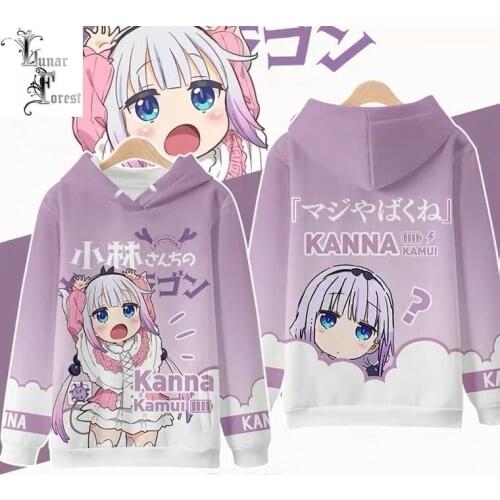Hot Sale Kyoto Animation Miss Kobayashis Dragon Maid 3D Print Autumn Fashion Japanese Anime Hoodies Sweatshirt Pollover Clothes