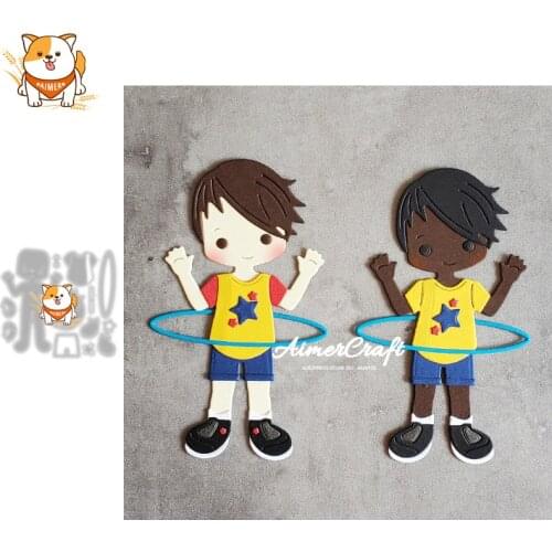 Boy Hula hoop Metal Cutting Dies Mold Knife Scrapbooking Stencil DIY Embossing Craft Die Cuts Card Making New Dies For 2021