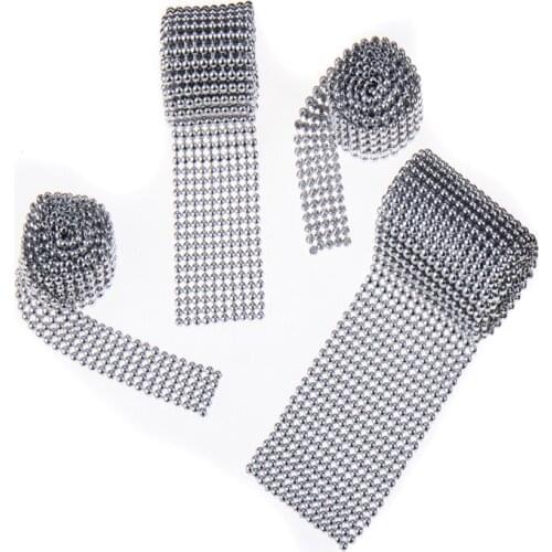 45cm Quality 3MM Gold Silver Beaded Alloy Metal Ribbon DIY quality alloy ribbon for DIY sewing belt garment shoe