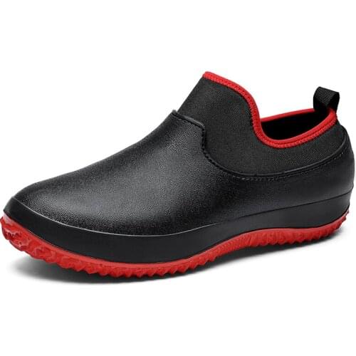 Mens Casual Rain Shoes Waterproof Non-slip Kitchen Work Shoes Fashion Men Women Waterproof Shoes Rain Boots Large 35-47