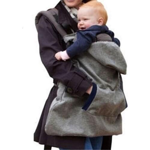 Baby Wrap New Warm Wrap Sling Baby Sling Carrier Windproof Baby Backpack Blanket Carrier Cloak Grey Funtional Winter Cover Hot