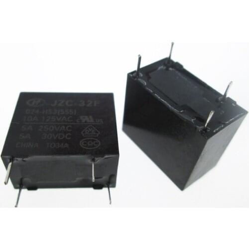NEW 24V relay JZC-32F-024-HS3 JZC-32F 024-HS3 (555) HF32F 024-HS3 HF32F-024-HS3 24VDC DC24V 24V 5A 250VAC 4PIN