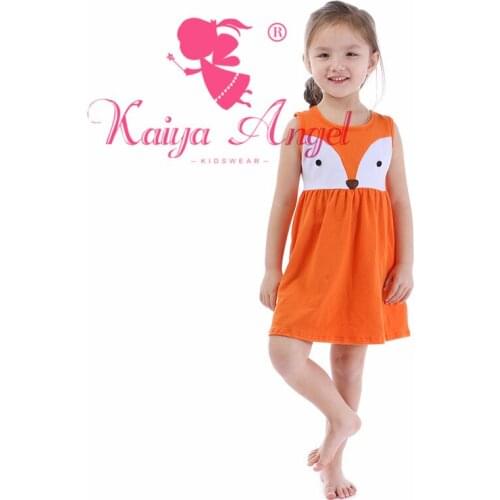 Kaiya Angel Children Orange Tank Toddler Girl Summer Clothes Princess Dress Spring Summer Autumn Fashion Baby Pirncess Clothes