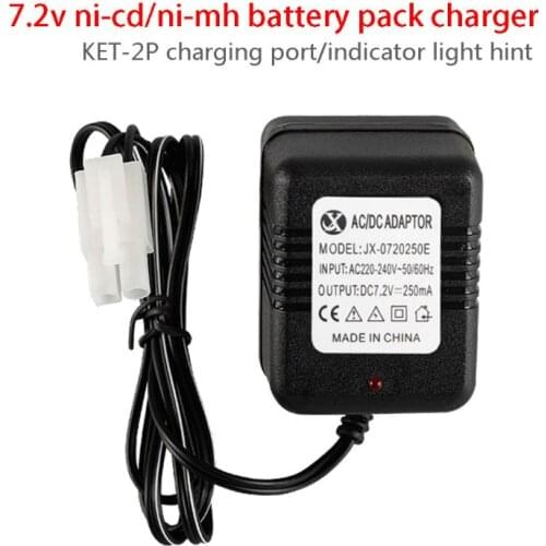Portable Smart Charger Charging Adapter for 7.2V Ni-Cd Ni-MH Battery with KET-2P Plug for RC Remote Car Toys