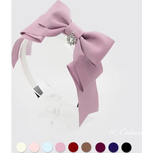Nereid Handmade GEM Folded Hairband KC Bows Trim Lolita Sweet Headband Headwear 8 Colors