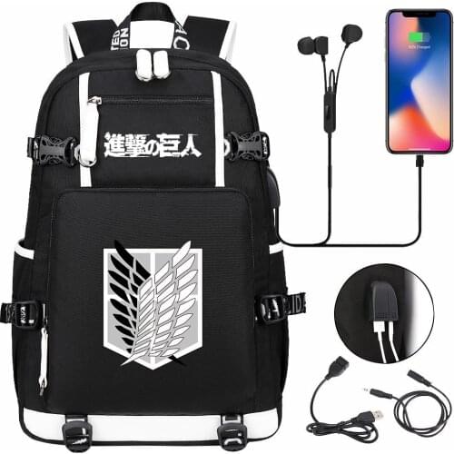 Anime Backpacks Attack on Titan Men Women Harajuku School Bags Travel Bags poster Print Teenagers Notebook Waterproof Backpack