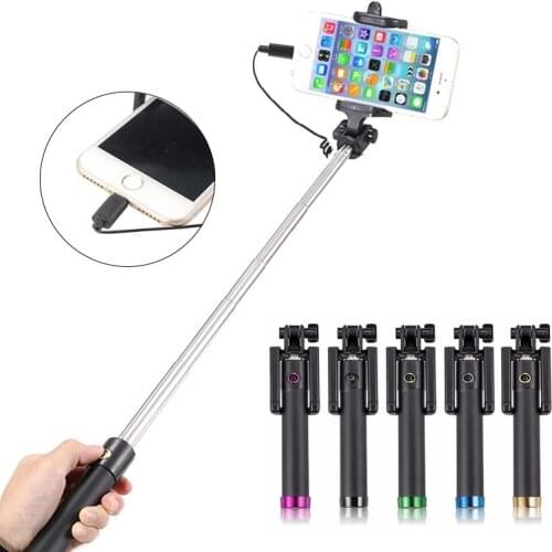 Selfie Stick Wired For iPhone 12 Mini 11 Pro Max SE2020 XS XR X 7 8Plus Palo Selfie Selfiestick Phone Camera Stick Shelfie Stick