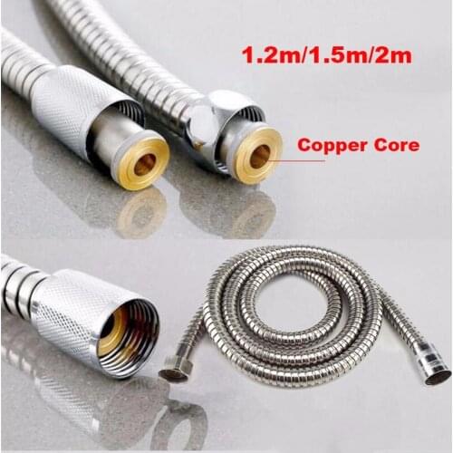 Shower Hose Tube 1.2m/1.5/2m Long for Home Bathroom Shower Water Hose Extension Plumbing Pipe Pulling Stainless Steel V