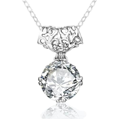 Szjinao 14K Gold Diamond Pendant Women Round Chalcedony Bizuteria Fine Jewelry Gemstone Jewellry Colgantes Without Chain