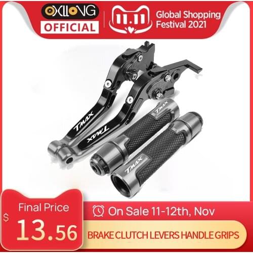 For YAMAHA T-MAX TMAX 530 500 TMAX530 2001 2002 2003 2004 2005 2006 2007 Motorcycle Brake Clutch Levers Handlebar Grips ends