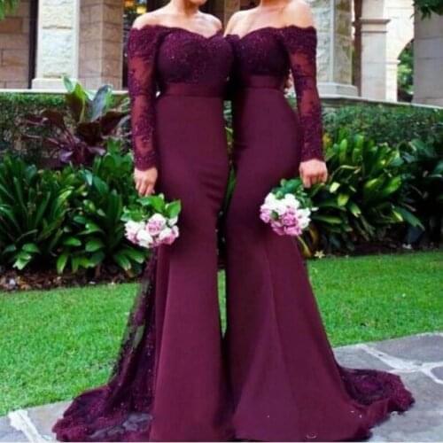 Evening Dress Abendkleider 2019 Long sleeve Sweetheart Mermaid Prom Dress Satin Appliques Evening Dresses Long Robe De Soiree