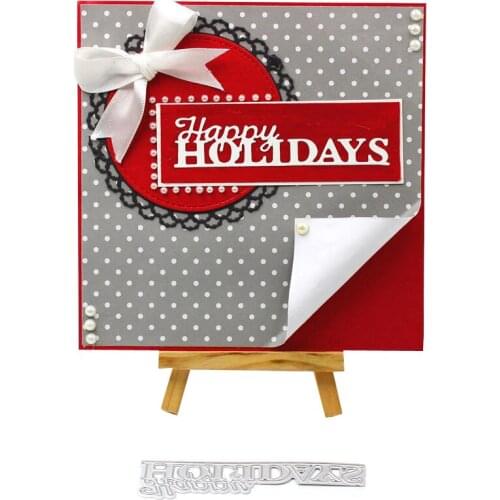 YPP CRAFT Happy Holidays Metal Cutting Dies Stencils for DIY Scrapbooking/photo album Decorative Embossing DIY Paper Cards