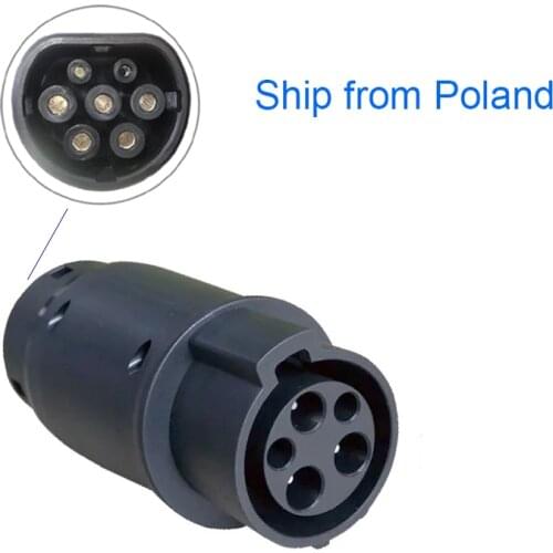 Electric Vehicle Car EV Charger Type 1 to Type 2 Apater Convertor Connector Socket EVSE
