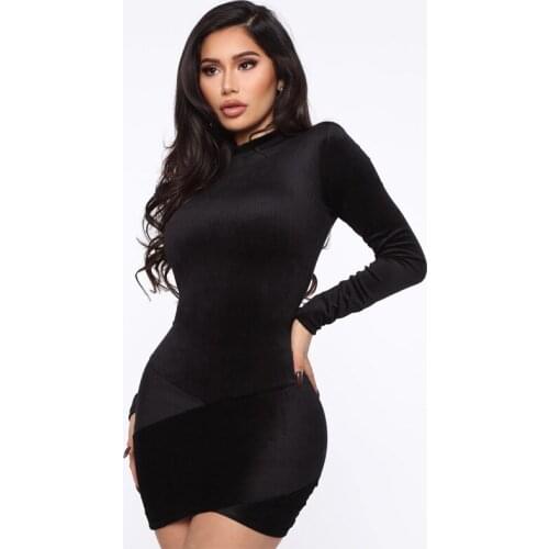 Ziamonga 2020 New Arrival Bandage Dress Women Long Sleeve Sexy Night Out Club Dress Women Celebrity Evening Party Bodycon Dress