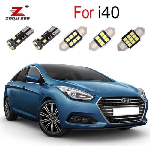 19pcs High Quality Canbus For Hyundai i40 VF Saloon Wagon CW 2011-2019 LED Interior Dome Trunk Light Number Plate Lamp Kit