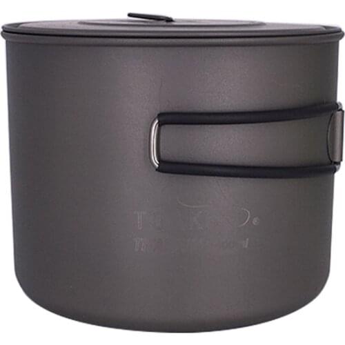 TOAKS Outdoor Camping 3 in1 Titanium Pot 1600ml Ultralight Portable Titanium Bowl Cup Pot With Lid Handle
