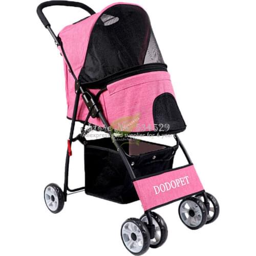 30%Ultralight Dog Stroller/Cat Puppy Travelling Carrier Cart Dog Walking/Shopping Stroller Folding Pet Buggy House/Kennel Parm