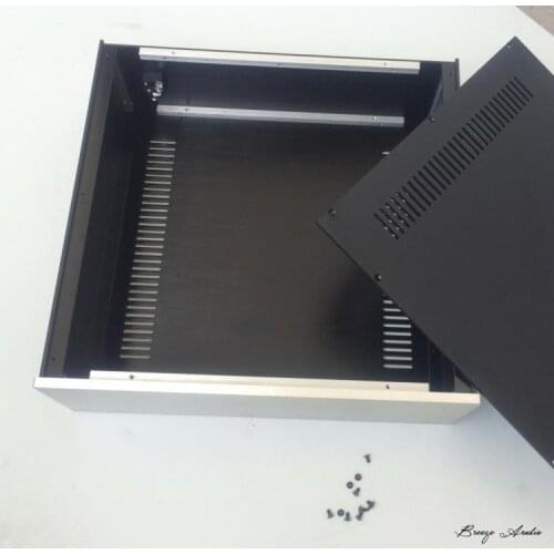 430*140*410MM all aluminum4314 alloy preamp combination power amplifier chassis with Power socket feet chassis shell