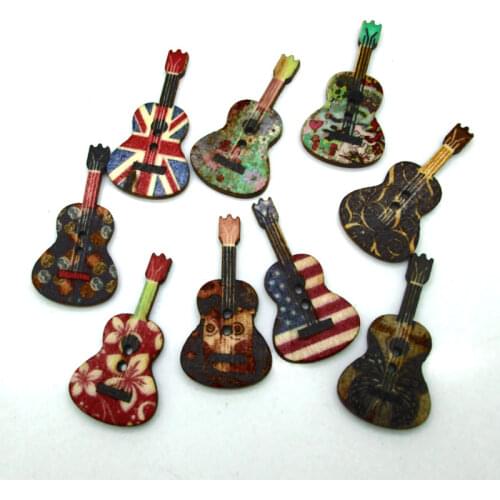 50pc Mixed Guitar For Clothes Knitting Needles Crafts Sewing Scrapbooking DIY Fabric Needlework Buttons
