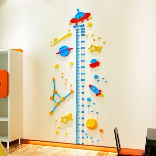 Acrylic 3d three-dimensional wall stickers living room bedroom baby measurement height stickers self-adhesive decoration