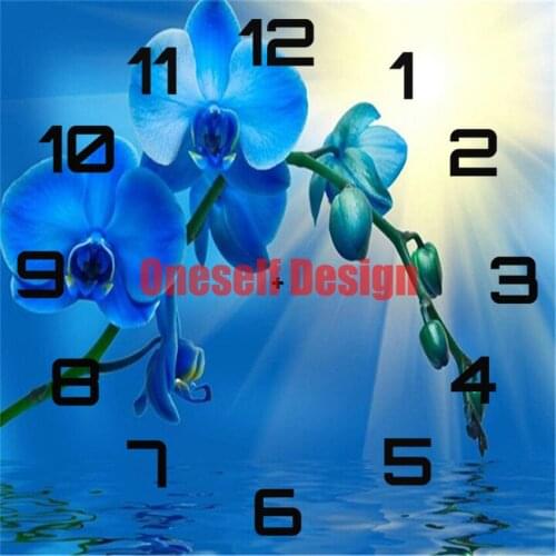 Diamond painting cross stitch flower diamond mosaic sale with clock rhinestone pictures diy frame Christmas gifts diamond mosaic