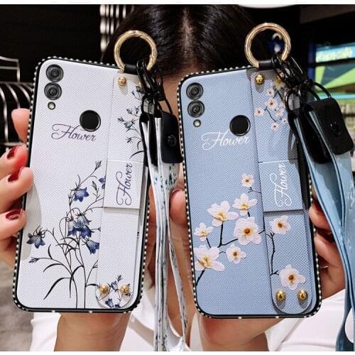 For Huawei Honor 6X 7X 8X Max 7C 8A Case Fashion With wristband diamond Cover Case for huawei honor 10 9 8 Lite 9N View 20 V20