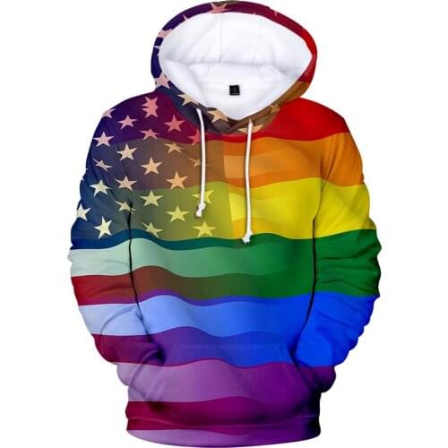 LGBT Flag 3D Hoodies For Lesbian Gay Pride Equity Colorful Rainbow Sweatshirt Women/Men Casual Pullover For Gay LGBT Logo Hoodie