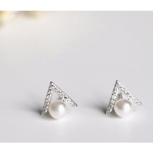 Sweet Stud Earrings Simple Fashion Jewelry Simulated-Pearl Elegant Korea Students Earrings Female Stud Earring Women