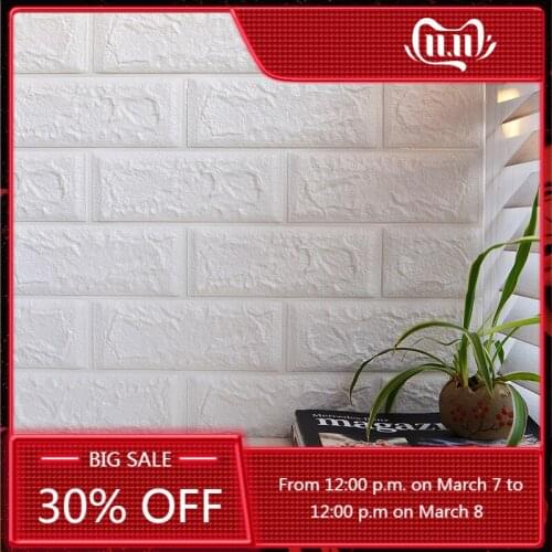 77x70cm 3D Brick Wall Stickers DIY Self Foam Waterproof Decor Wall Covering Wallpaper for TV Background Kids Living Room Decor